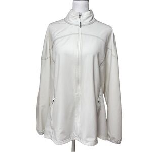 Eddie Bauer Lightweight Zip Up Rain Jacket Windbreaker Off-White 2XL